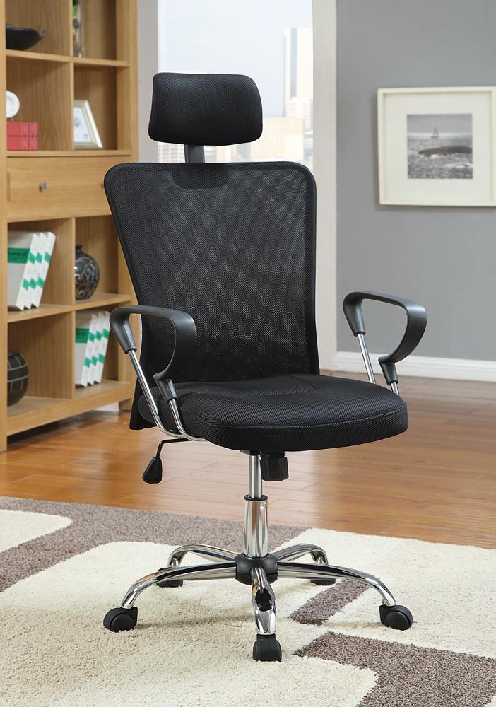 G800206 Casual Black Office Chair with Headrest - ATL FURNITURE