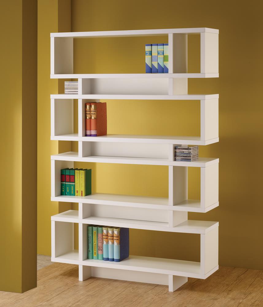 G800308 Contemporary White Bookcase - ATL FURNITURE