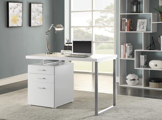 G800325 Contemporary White Writing Desk - ATL FURNITURE