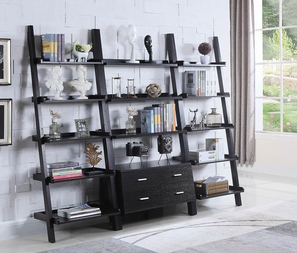 Transitional Cappuccino Bookcase - ATL FURNITURE