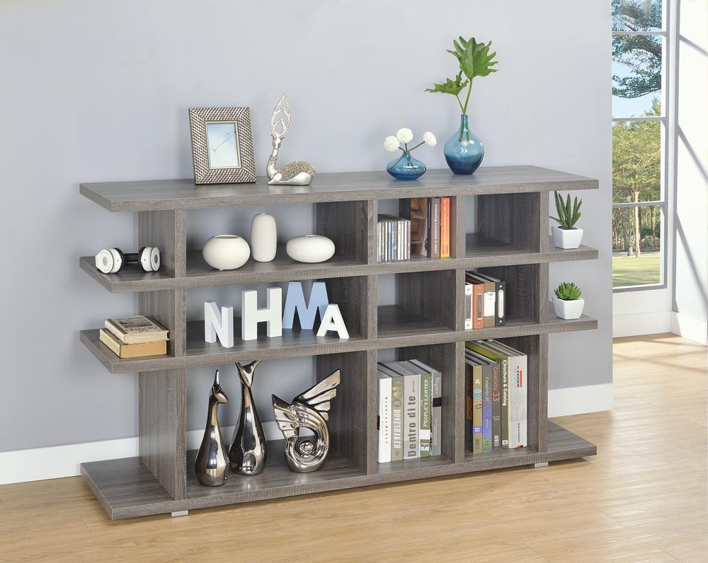 G800359 Contemporary Weathered Grey Bookcase - ATL FURNITURE