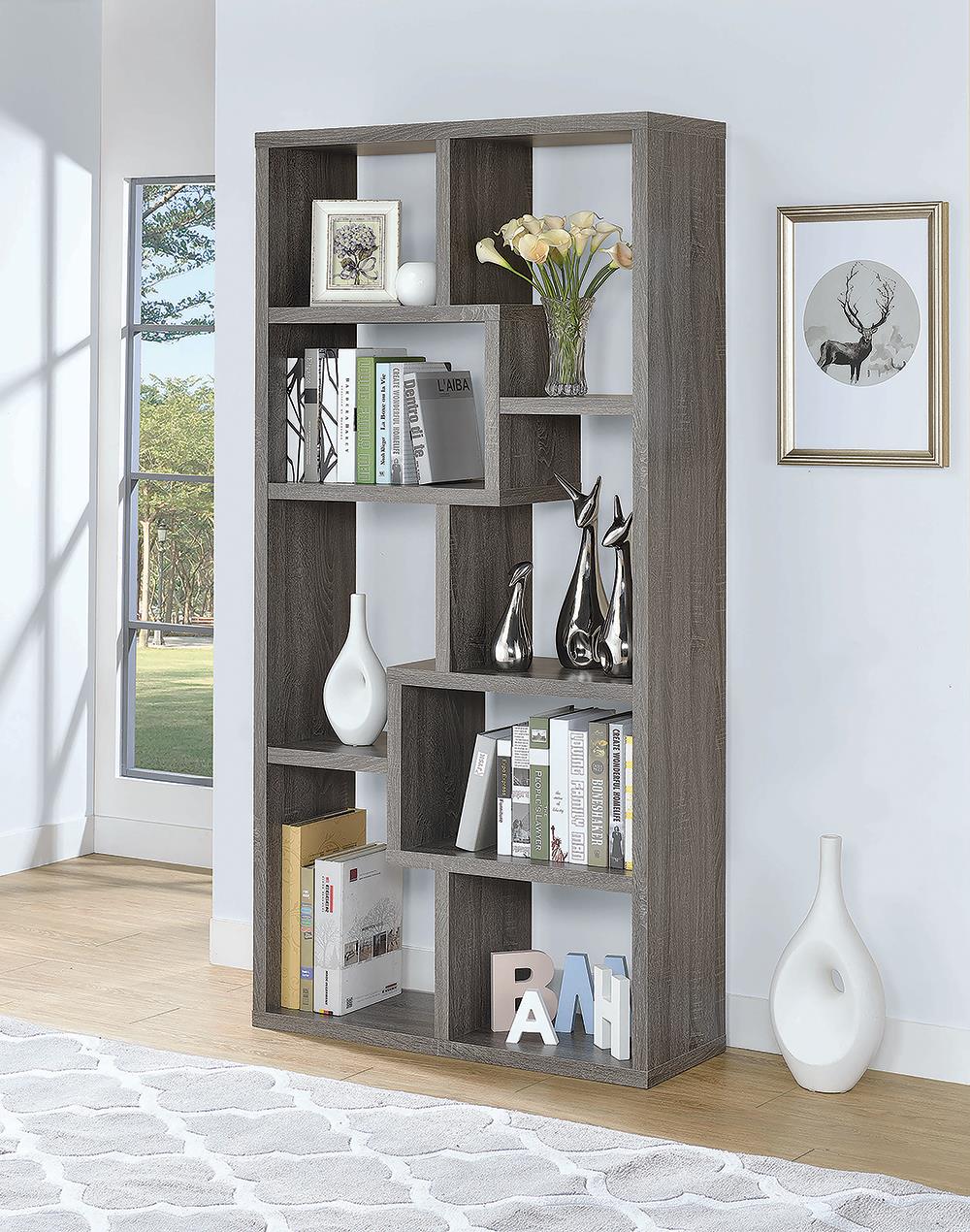 G800510 Contemporary Weathered Grey Bookcase - ATL FURNITURE