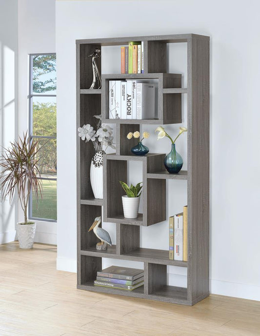 G800512 Contemporary Weathered Grey Bookcase - ATL FURNITURE