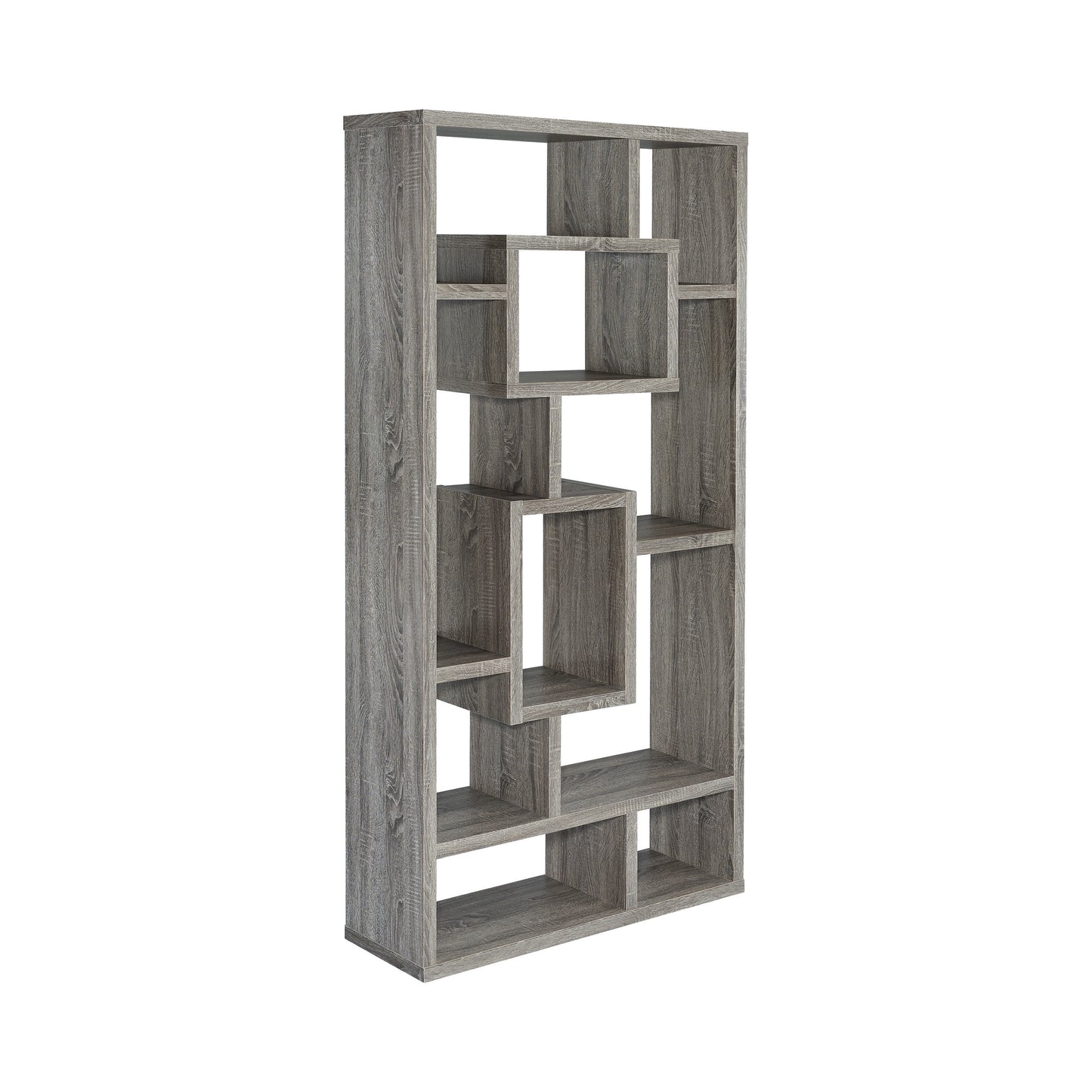 Corey 71-inch 8-shelf Bookshelf Weathered Grey