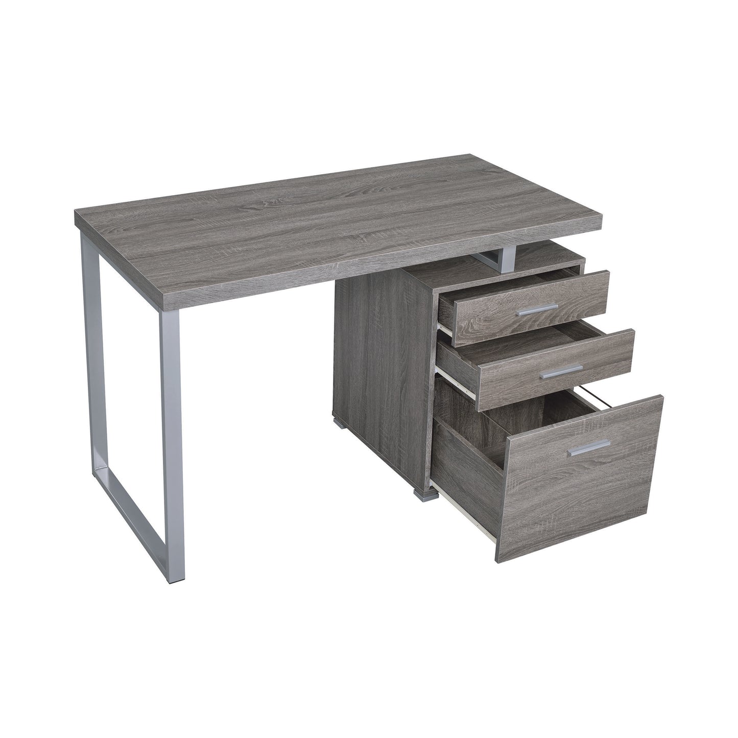 Brennan 3-drawer Office Desk Weathered Grey
