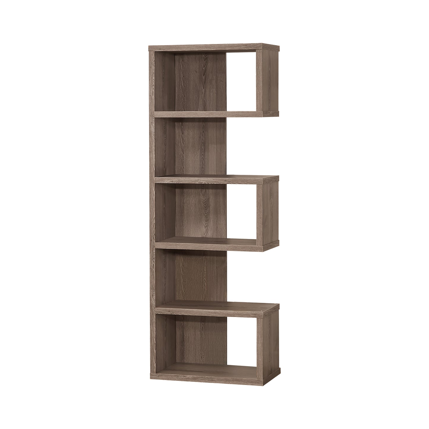 Joey 71-inch 5-shelf Bookshelf Weathered Grey