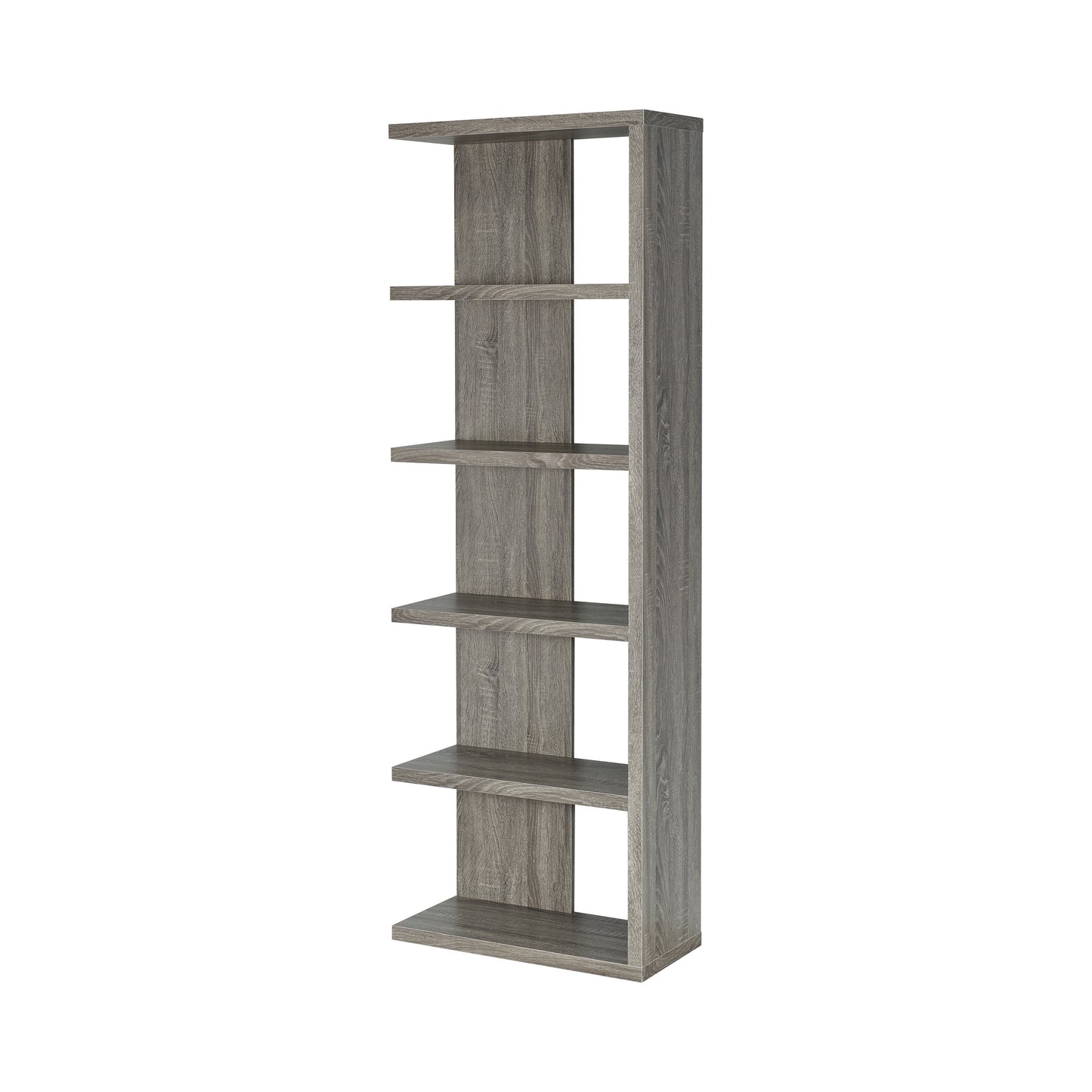 Harrison 71-inch 5-shelf Bookshelf Weathered Grey