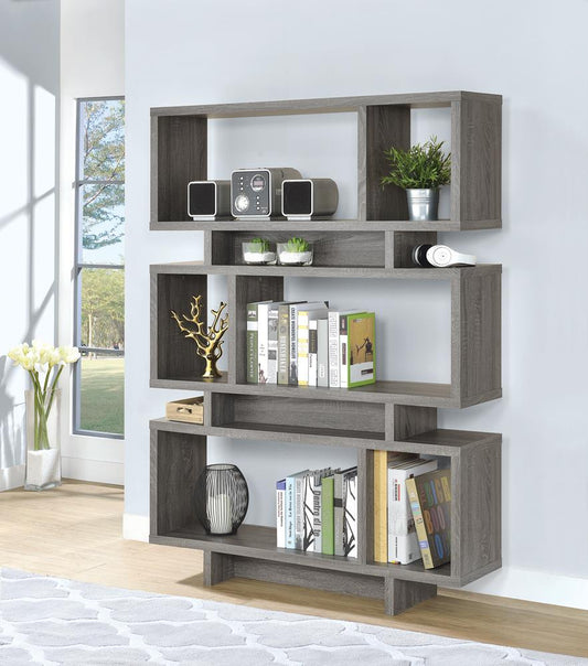 G800554 Contemporary Weathered Grey Bookcase - ATL FURNITURE