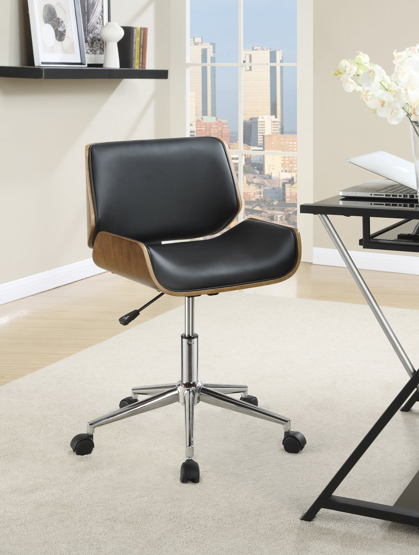 Addington Upholstered Adjustable Office Desk Chair Black