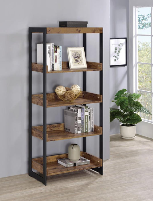 Estrella Industrial Antique Nutmeg Bookcase - ATL FURNITURE