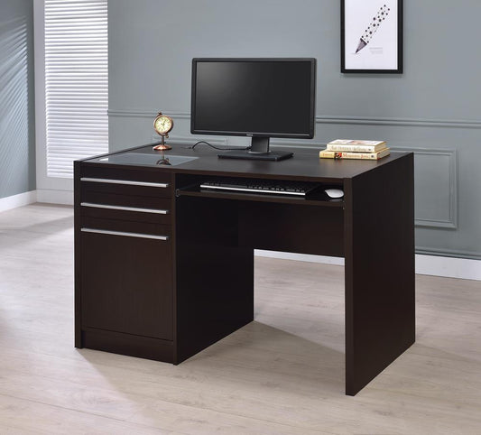 G800702 Contemporary Cappuccino Connect-It Computer Desk - ATL FURNITURE