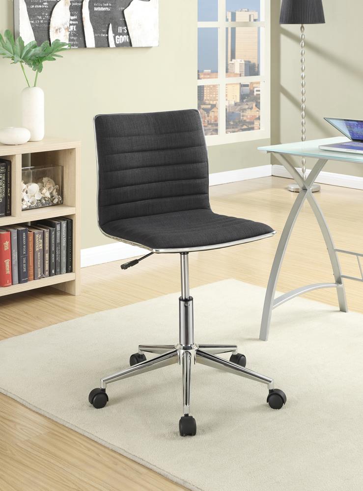 Modern Black and Chrome Home Office Chair - ATL FURNITURE