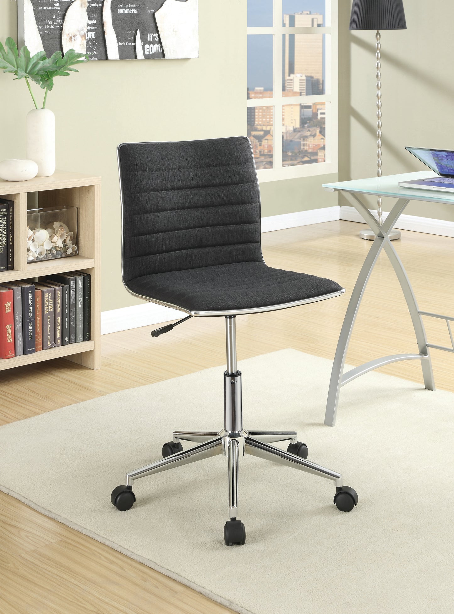 Chryses Upholstered Adjustable Home Office Desk Chair Black