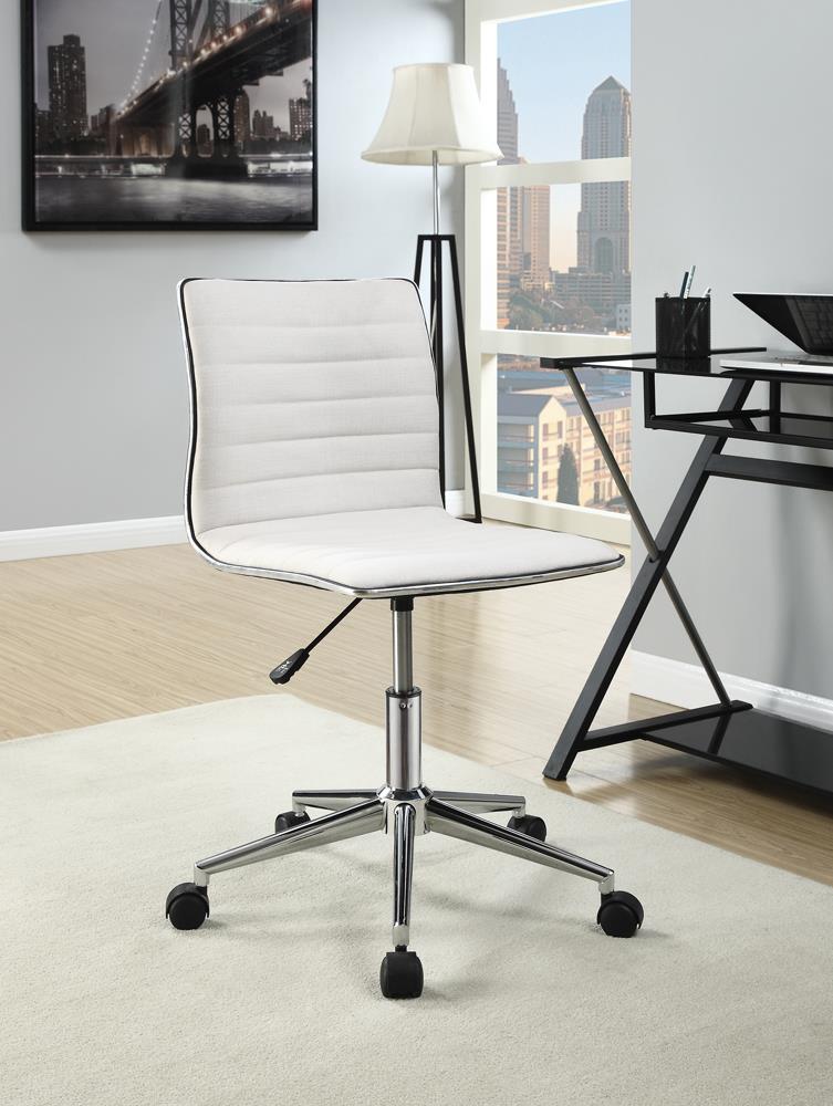 Modern White and Chrome Home Office Chair - ATL FURNITURE