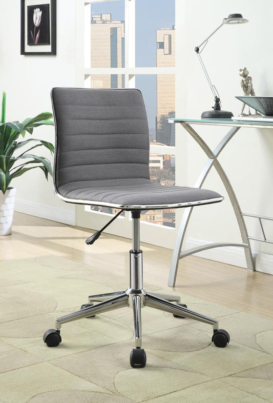 Modern Grey and Chrome Home Office Chair - ATL FURNITURE