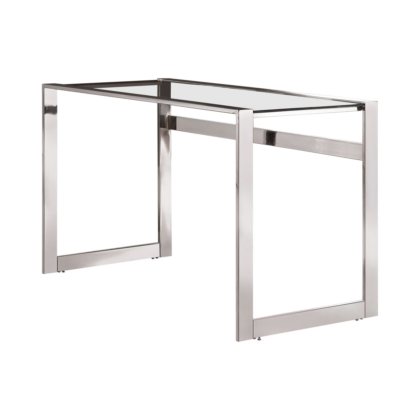 Hartford 47-inch Glass Top Writing Desk Chrome