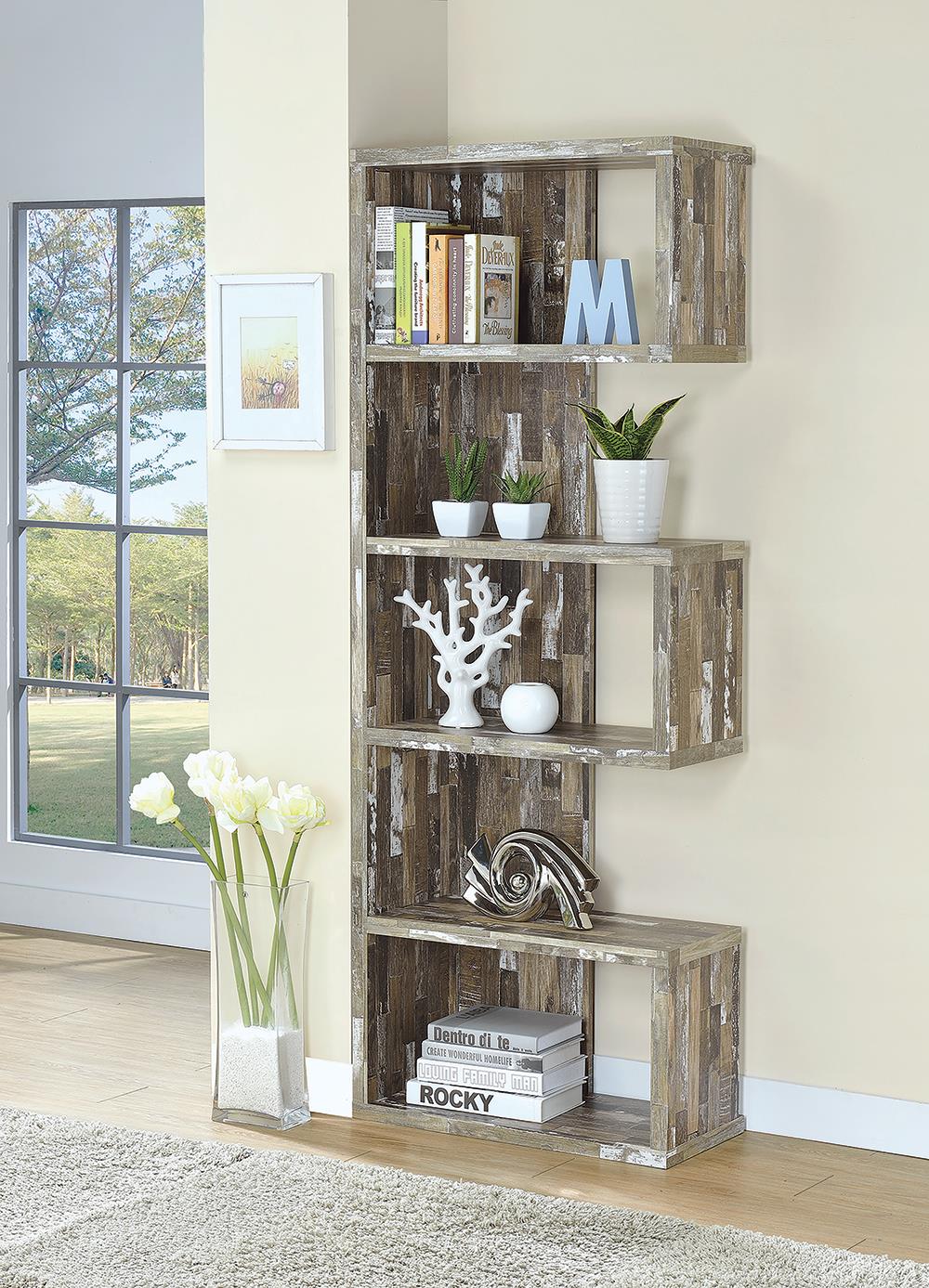 G800847 Rustic Salvaged Cabin Bookcase - ATL FURNITURE