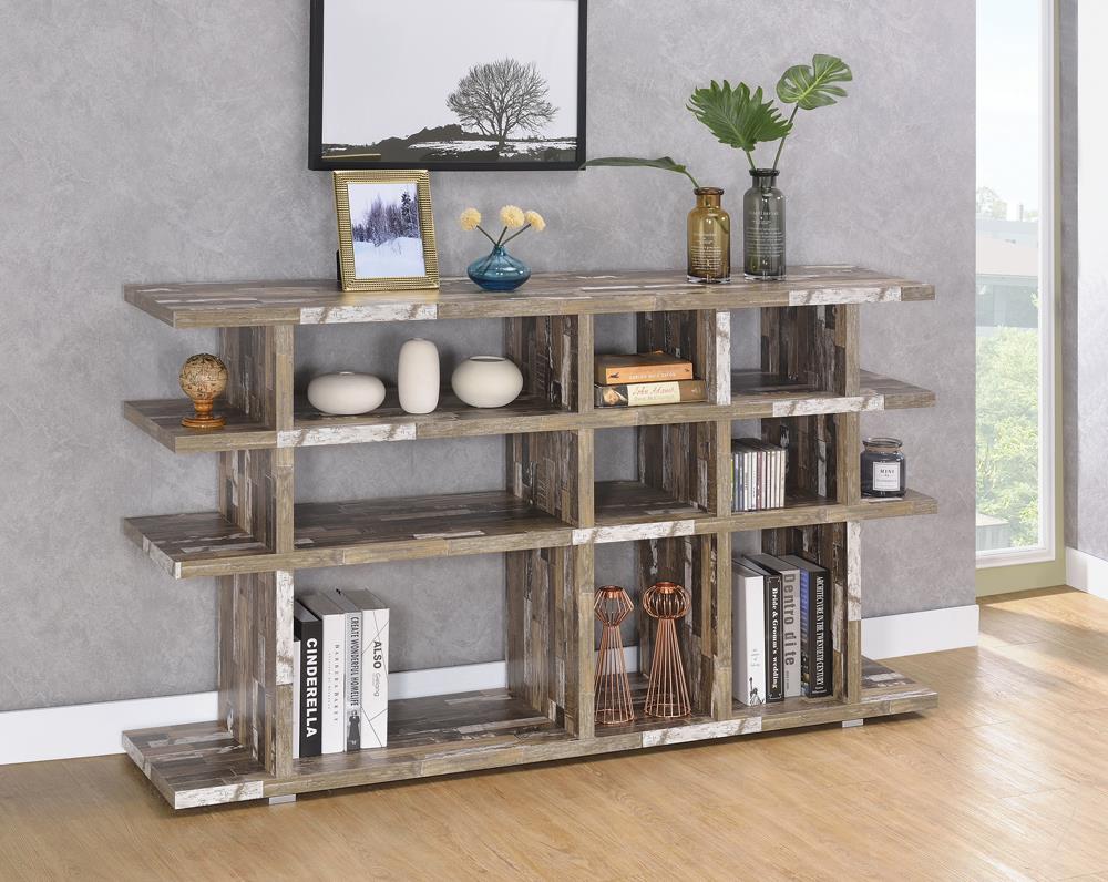 Rustic Salvaged Cabin Low-Profile Bookcase - ATL FURNITURE