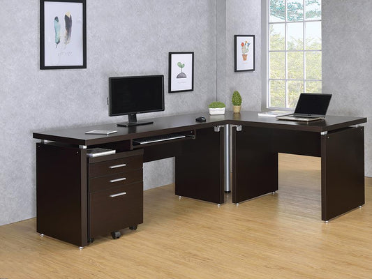 Skylar Contemporary Cappuccino Computer Desk - ATL FURNITURE