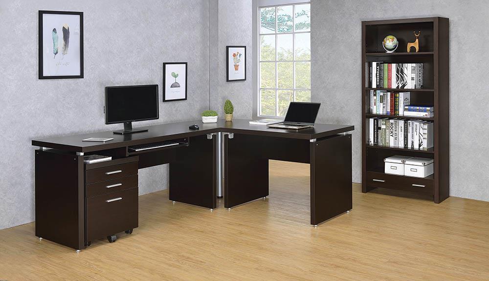 Skylar Contemporary Cappuccino Desk - ATL FURNITURE