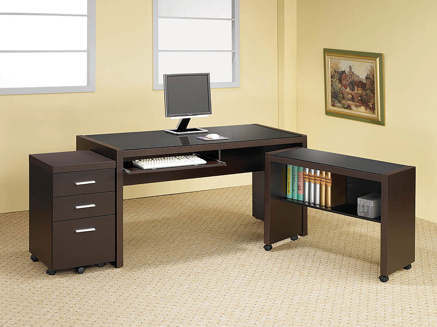 Skeena 35-inch Home Office Mobile Return Desk Cappuccino