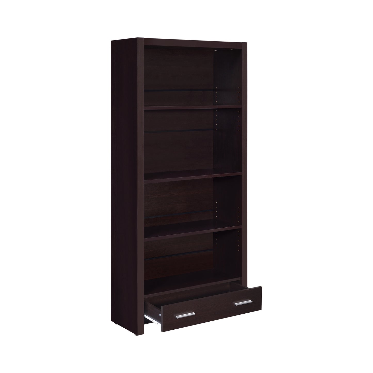 Skylar 71-inch 5-shelf Bookcase with Drawer Cappuccino