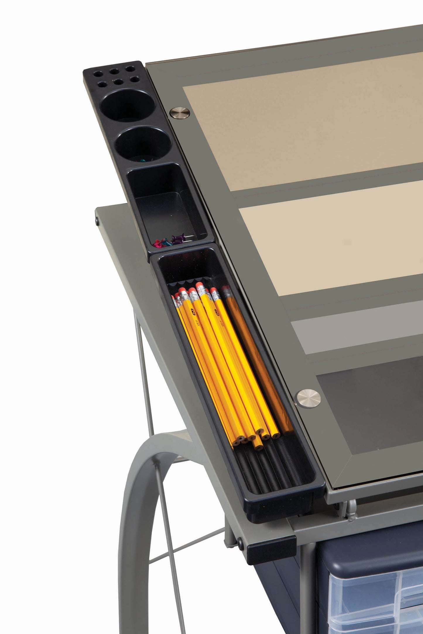 Melo 3-Drawer Drafting Desk Champagne