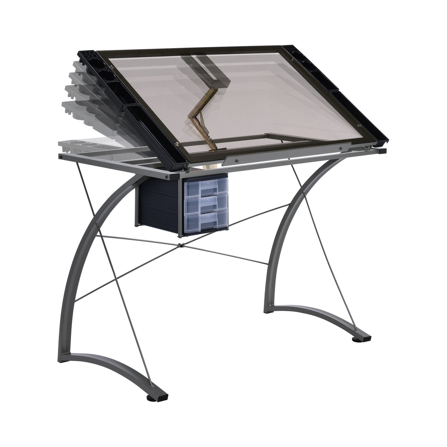 Melo 3-Drawer Drafting Desk Champagne