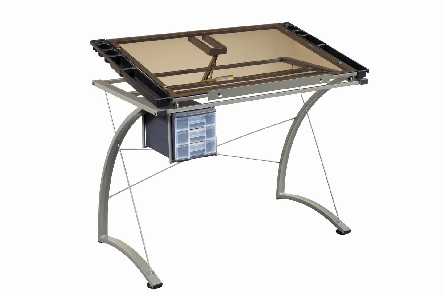 Melo 3-Drawer Drafting Desk Champagne