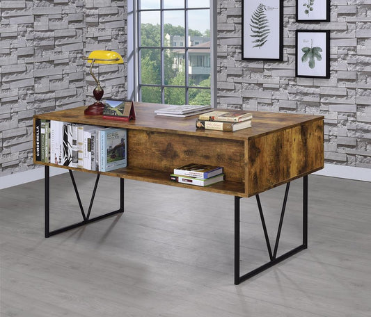 Analiese Industrial Antique Nutmeg Writing Desk - ATL FURNITURE