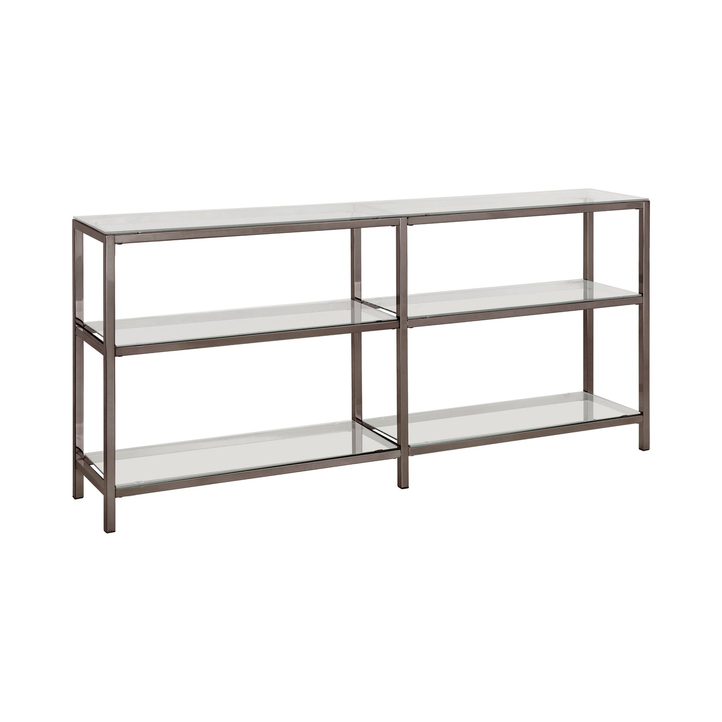 Kate 55-inch 2-shelf Console Bookcases Black Nickel