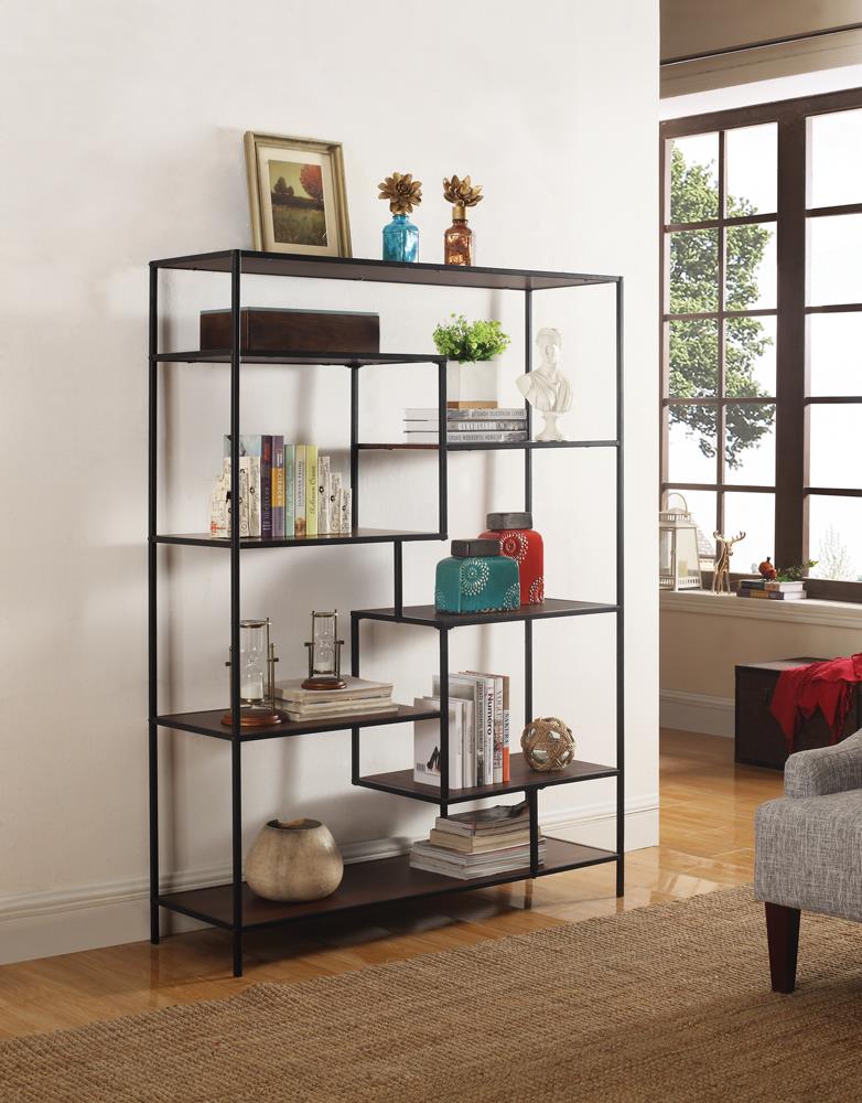 Modern Black Metal Bookcase - ATL FURNITURE