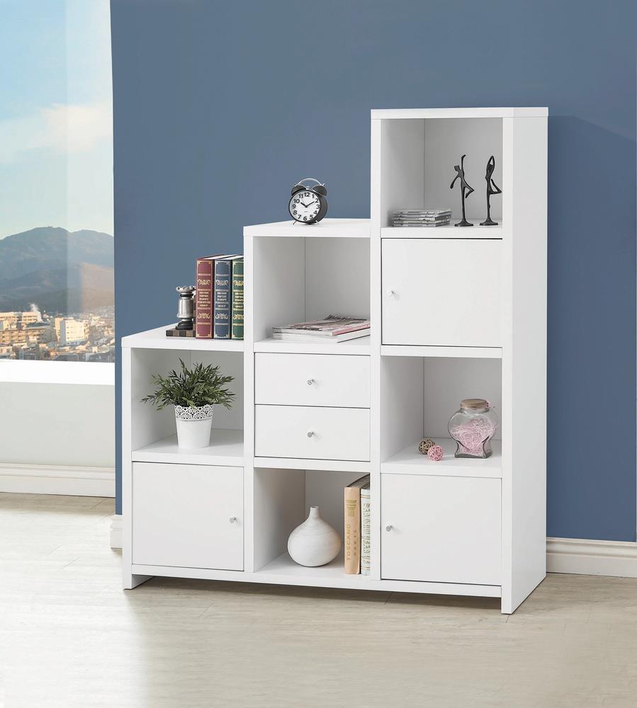 G801169 Contemporary White Bookcase - ATL FURNITURE