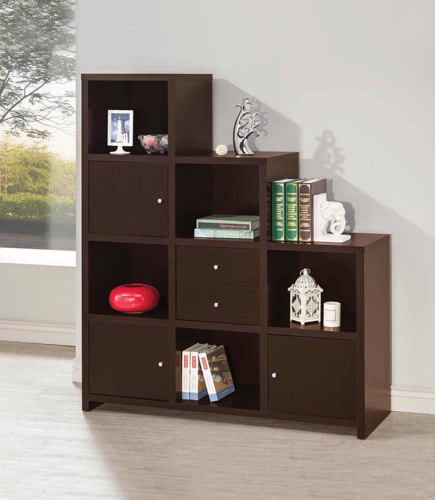 G801170 Contemporary Cappuccino Bookcase - ATL FURNITURE