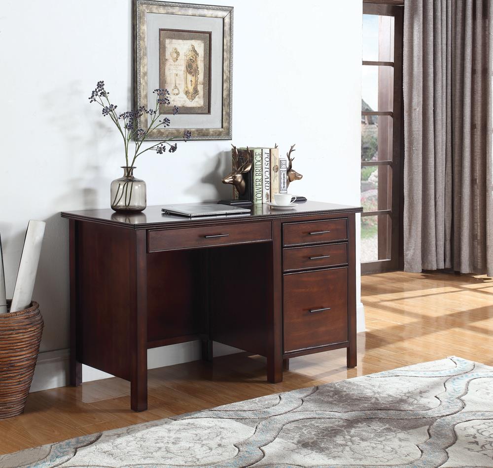 Traditional Red Brown Writing Desk - ATL FURNITURE