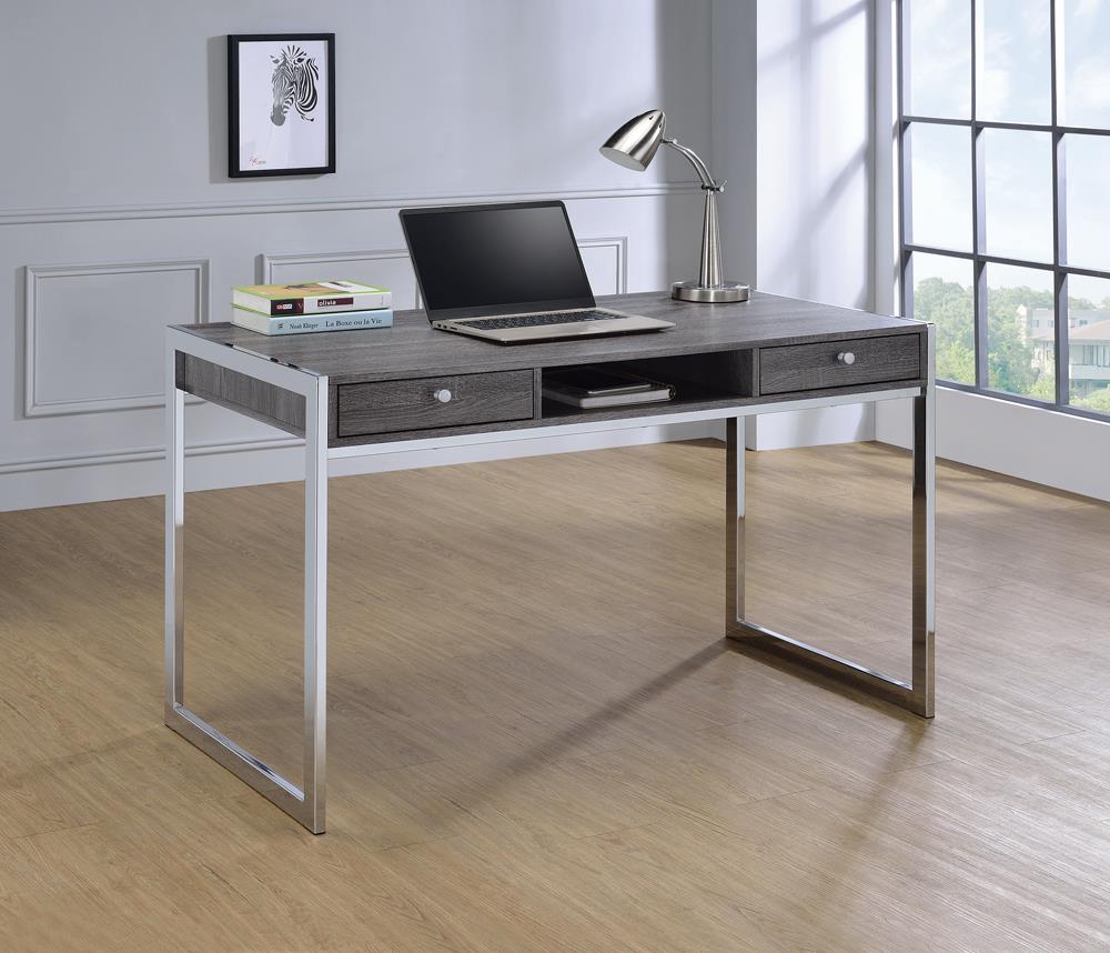 G801221 Contemporary Weathered Grey Writing Desk - ATL FURNITURE