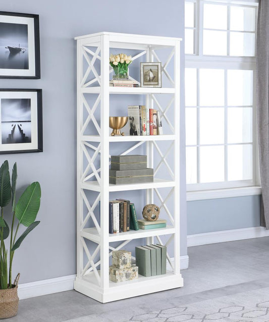 Johansson Antique White Bookcase - ATL FURNITURE