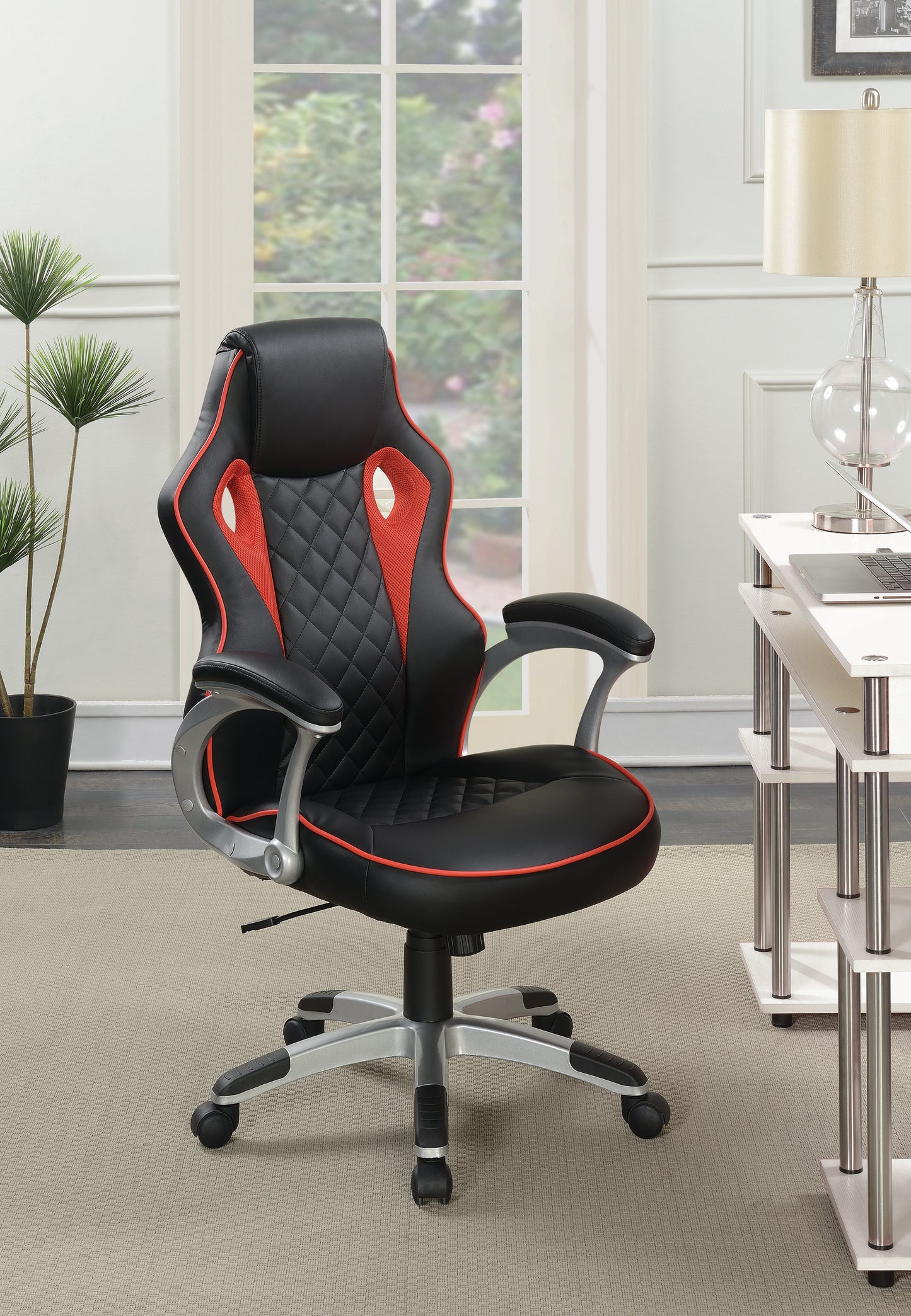 Lucas Upholstered Office Chair Black and Red