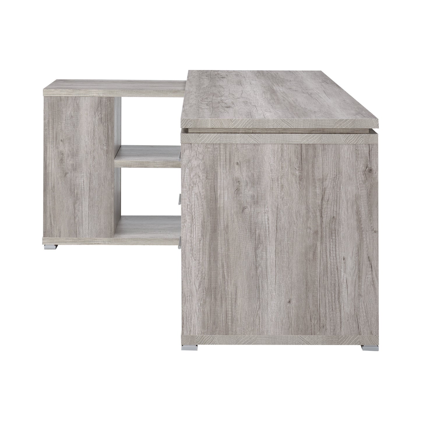 Yvette 60-inch 3-drawer L-Shape Computer Desk Grey Driftwood