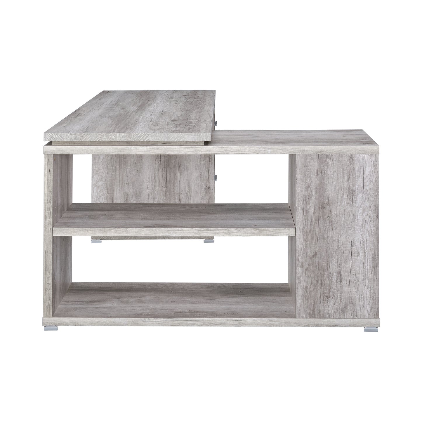 Yvette 60-inch 3-drawer L-Shape Computer Desk Grey Driftwood