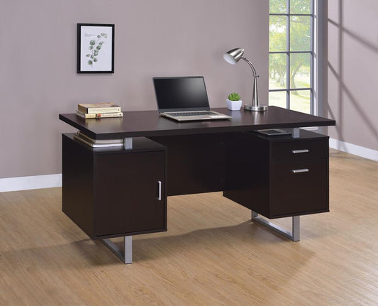 Glavan Contemporary Cappuccino Office Desk - ATL FURNITURE