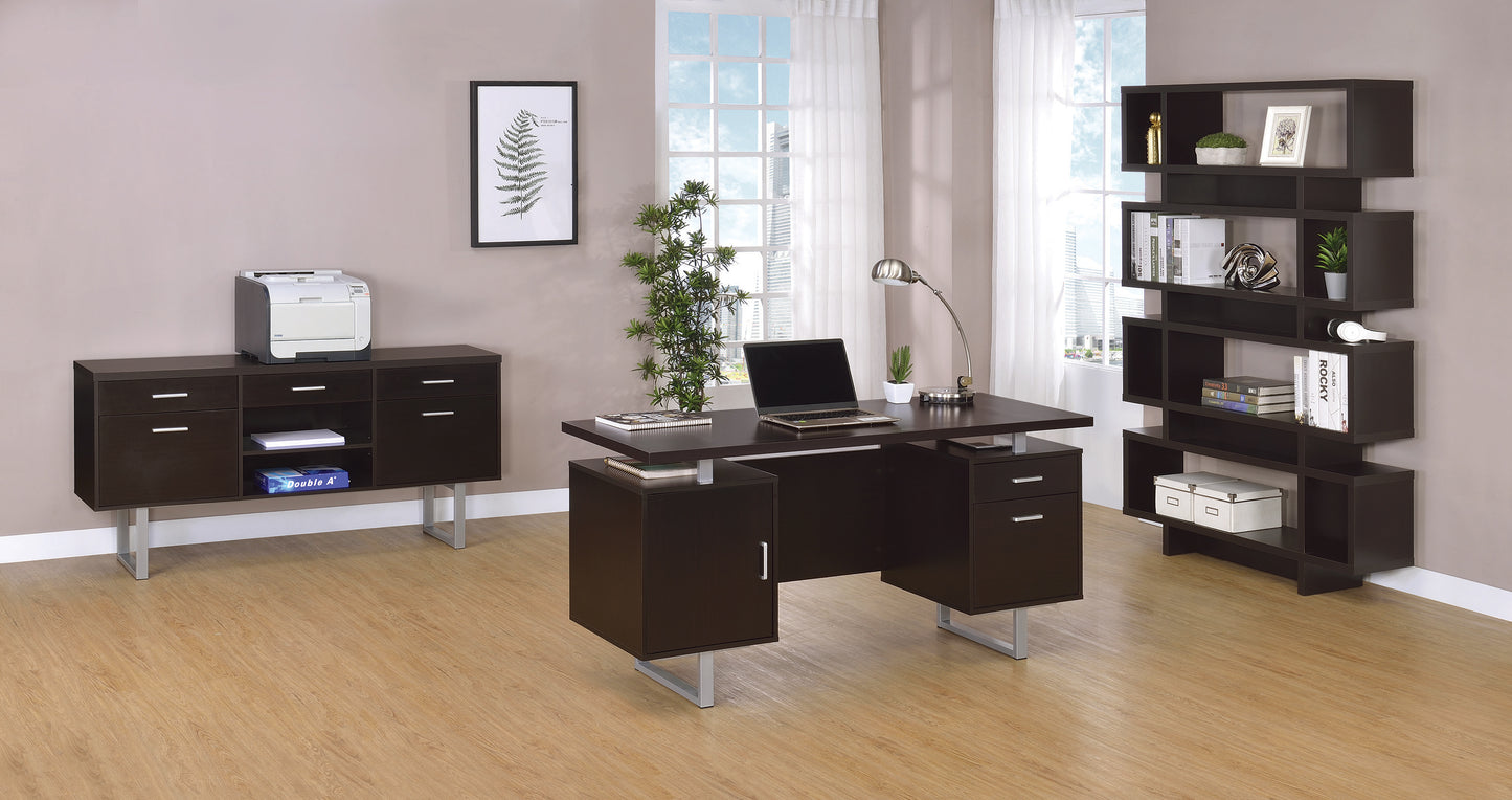 Lawtey 5-drawer Home Office Storage Credenza Cappuccino