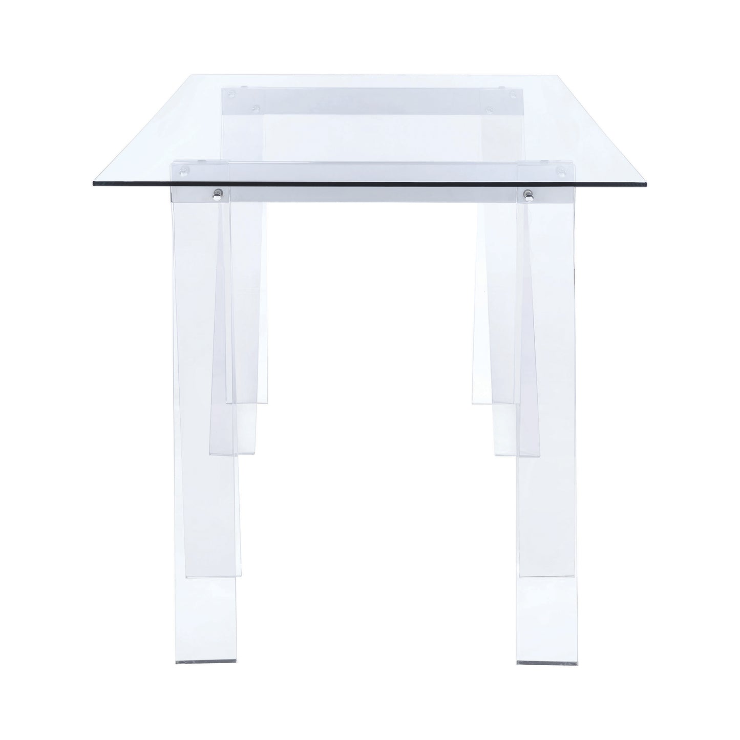 Amaturo 59-inch Glass Top Acrylic Writing Desk Clear