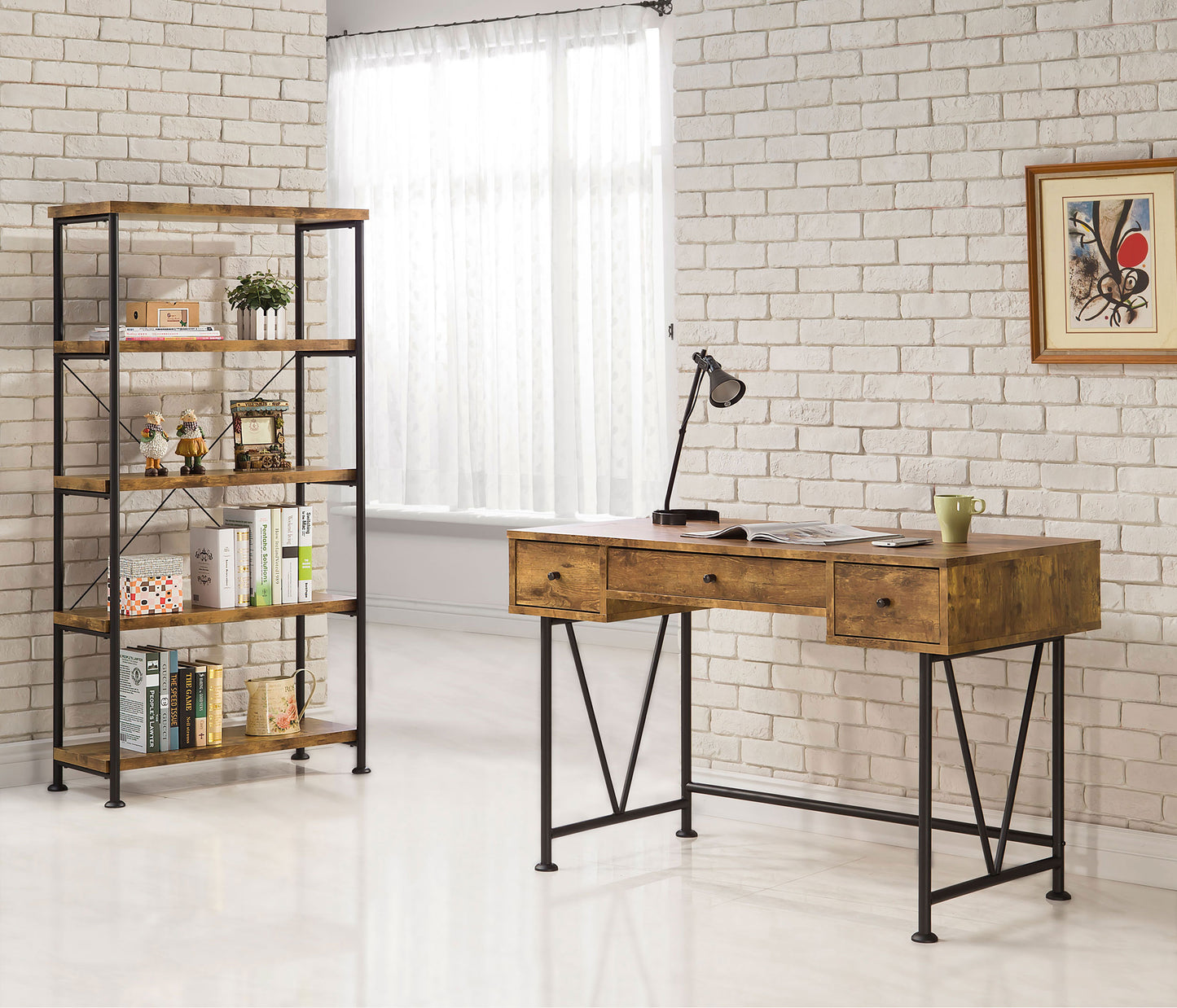Analiese 47-inch 3-drawer Writing Desk Rustic Nutmeg