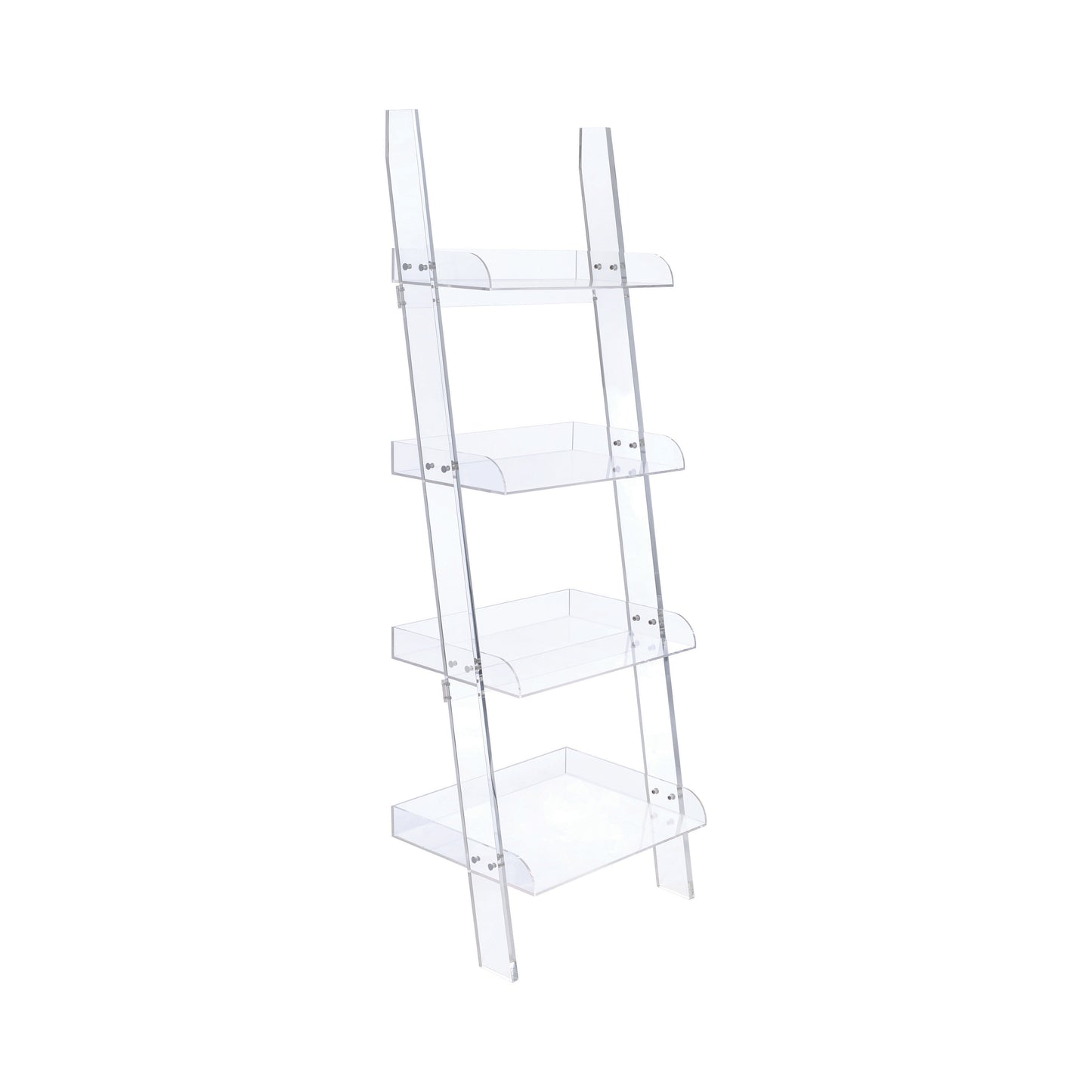 Amaturo 72-inch 4-shelf Acrylic Ladder Bookshelf Clear