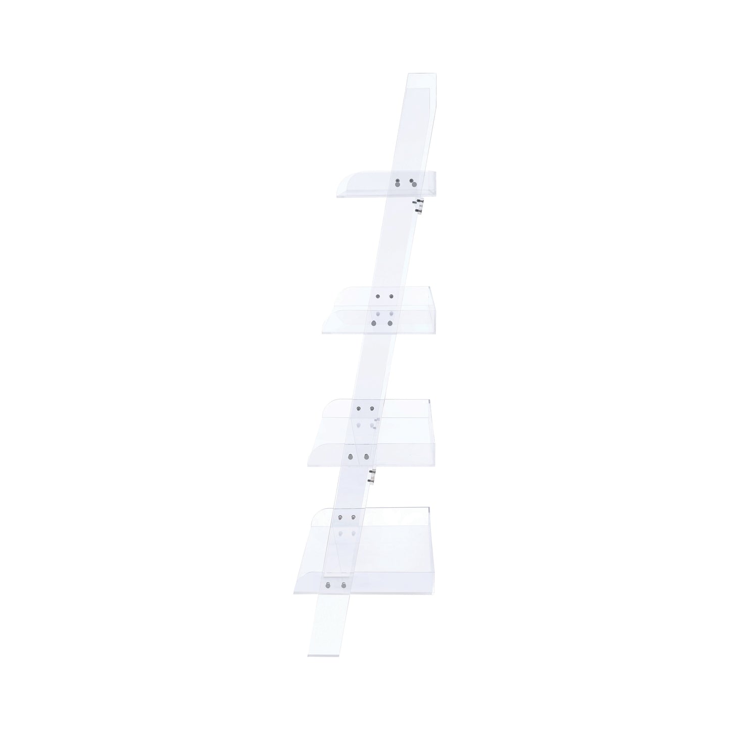 Amaturo 72-inch 4-shelf Acrylic Ladder Bookshelf Clear