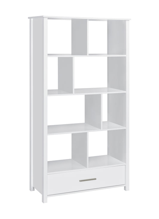 Dylan 68-inch 4-shelf Storage Bookshelf White High Gloss