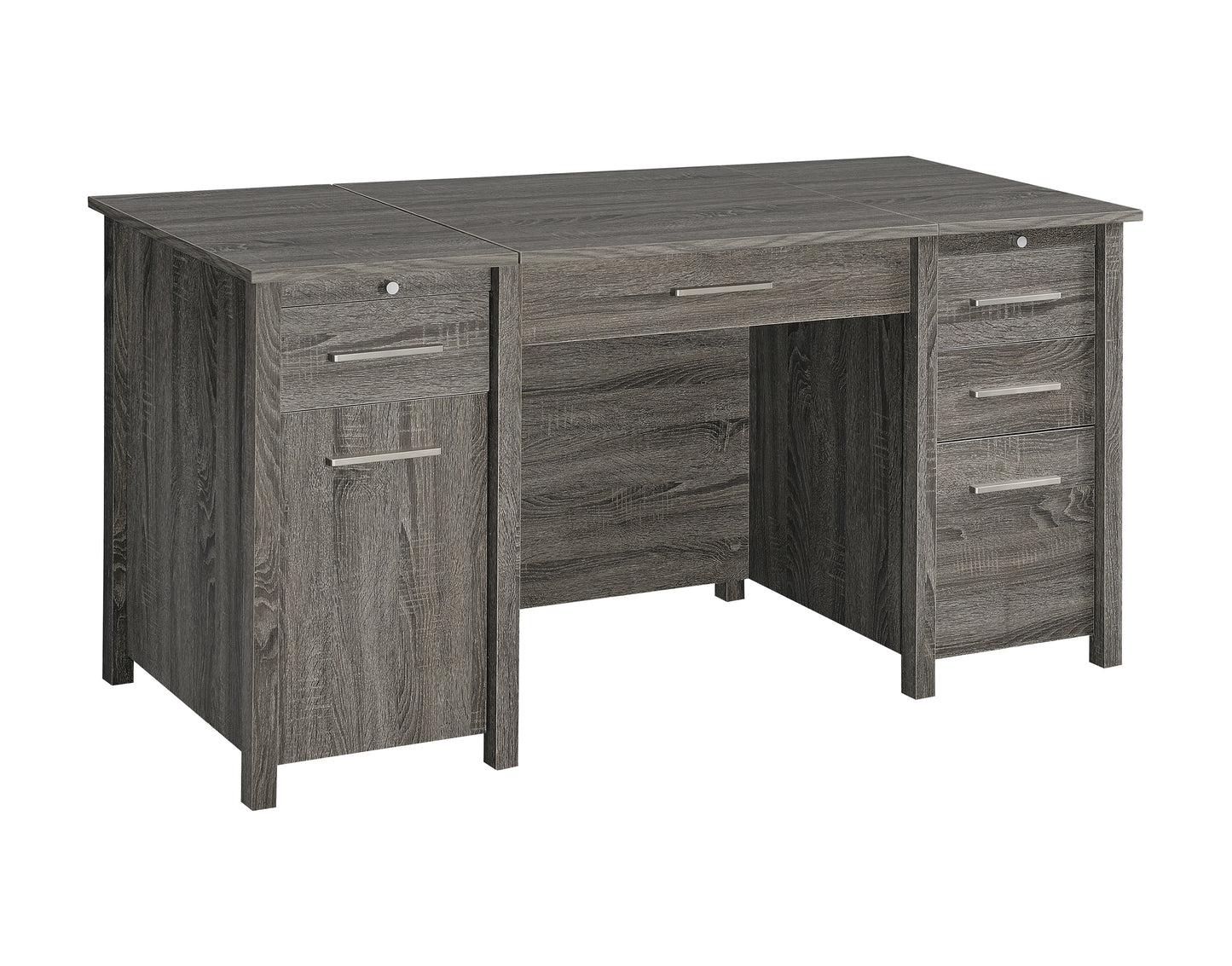 Dylan 60-inch 4-drawer Lift Top Office Desk Weathered Grey