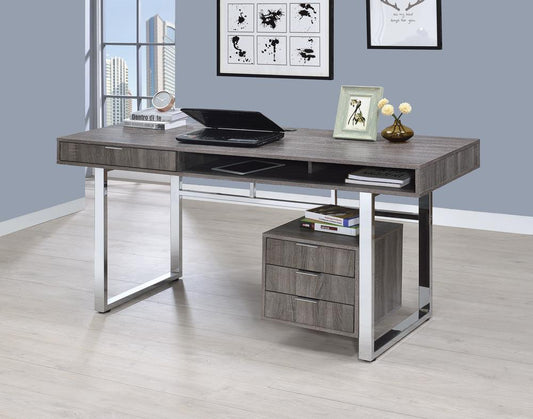 G801897 Contemporary Weathered Grey Writing Desk - ATL FURNITURE