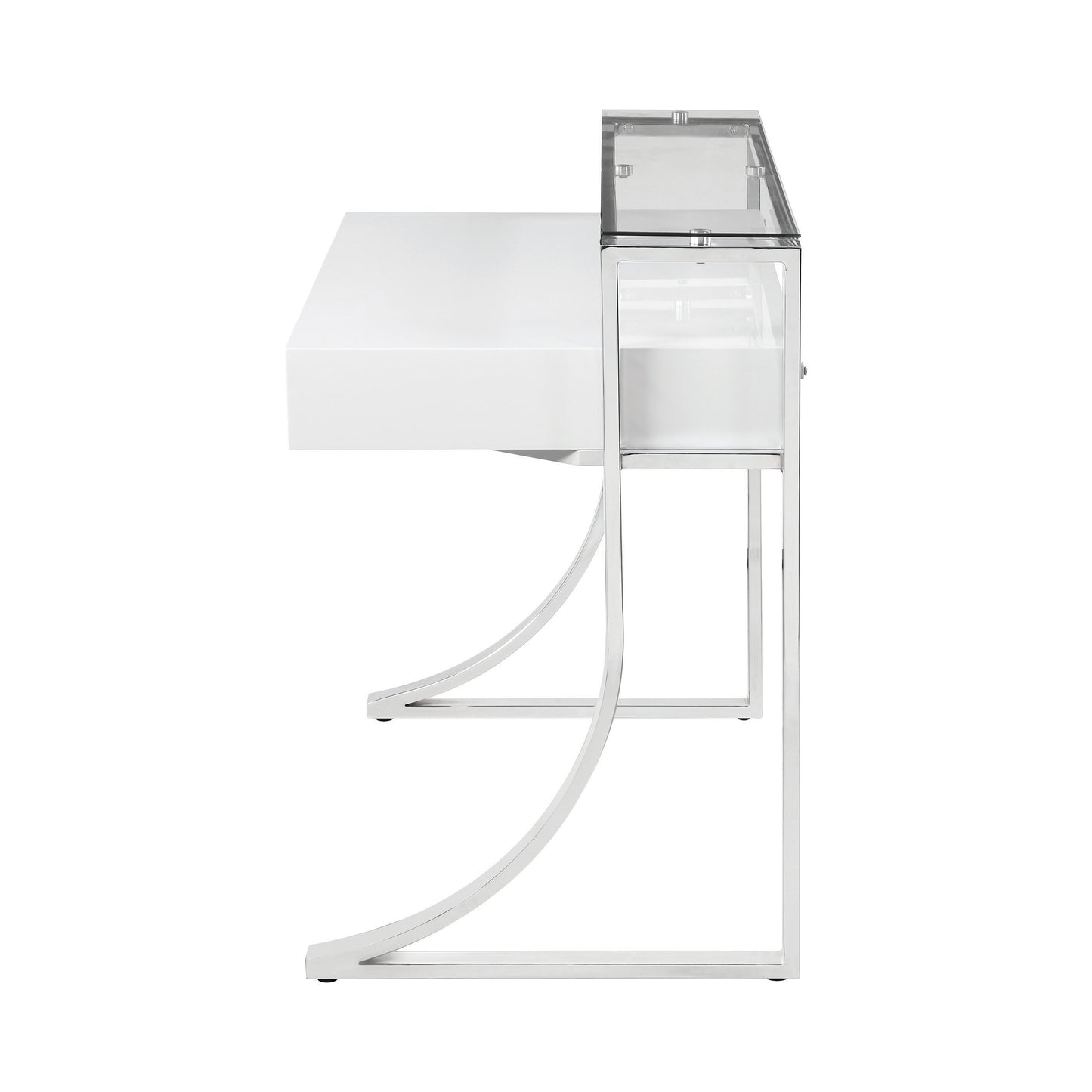 Gemma 48-inch 2-drawer Writing Desk White High Gloss